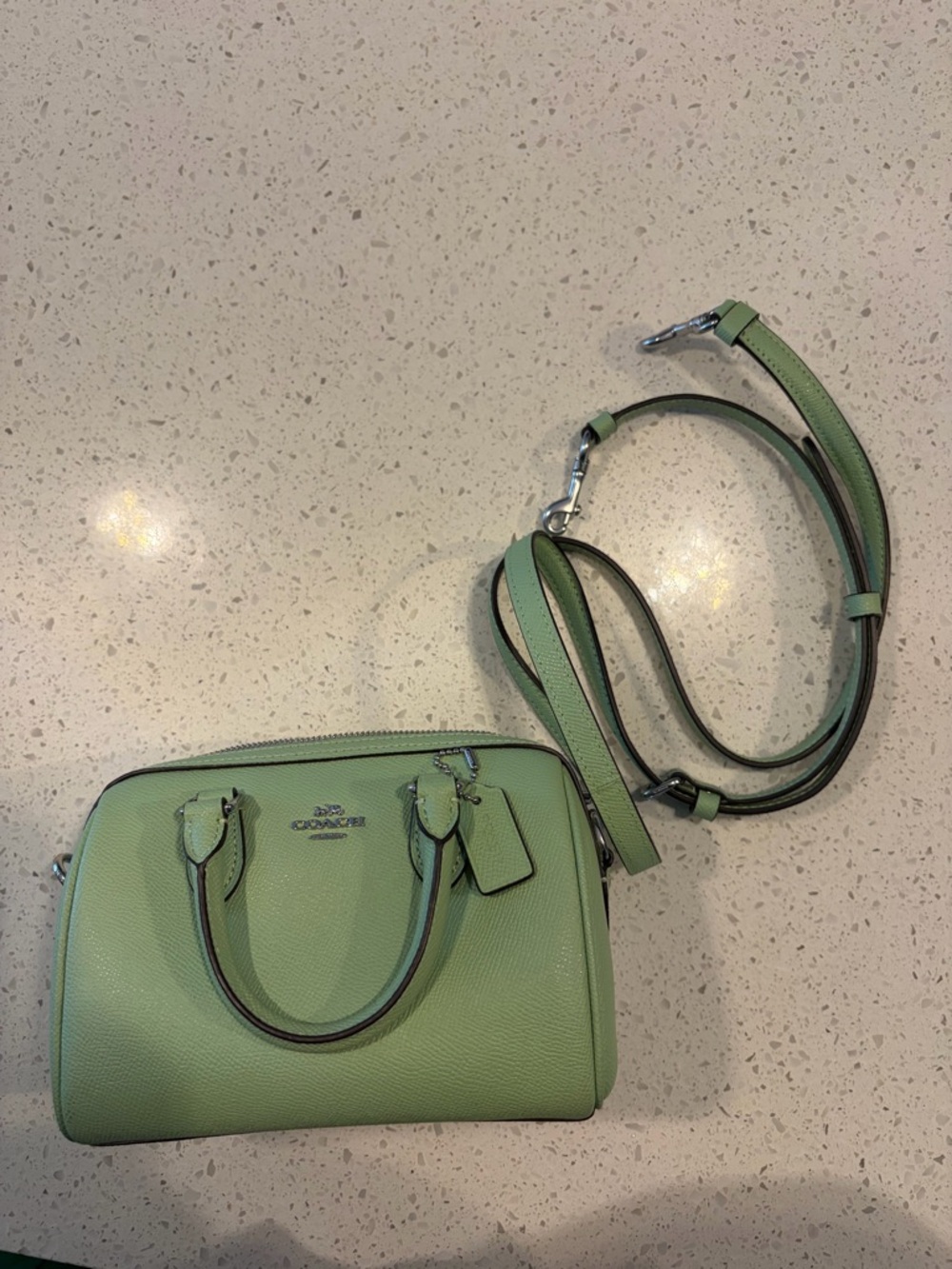 Coach Small Satchel in Mint Green Leather